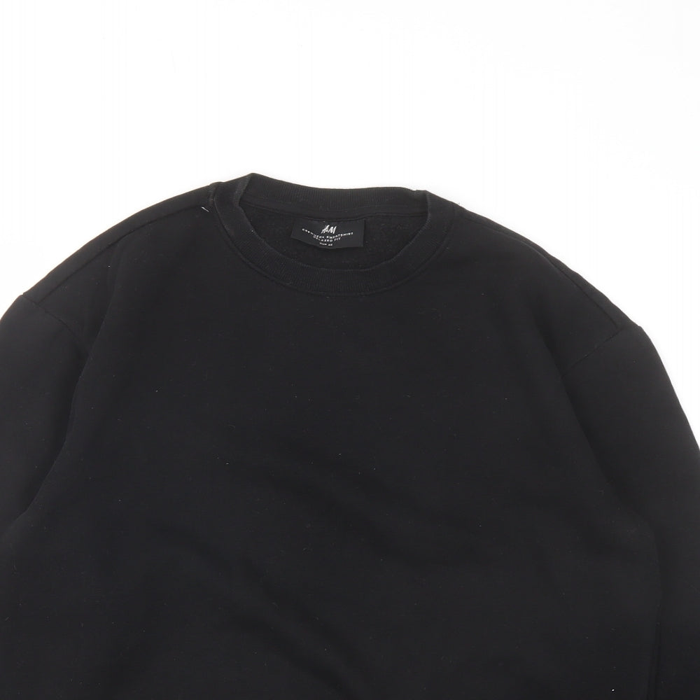 H&M Womens Black Cotton Pullover Sweatshirt Size XS Pullover
