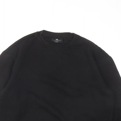 H&M Womens Black Cotton Pullover Sweatshirt Size XS Pullover