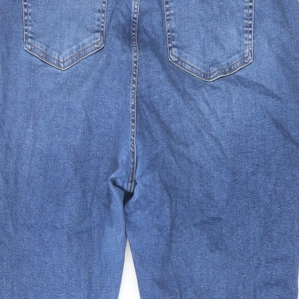 Topshop Womens Blue Cotton Cropped Jeans Size 36 in L21 in Regular Button