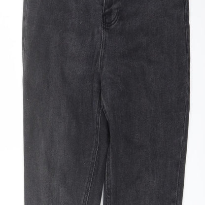 New Look Womens Grey Cotton Skinny Jeans Size 12 L28 in Regular Button