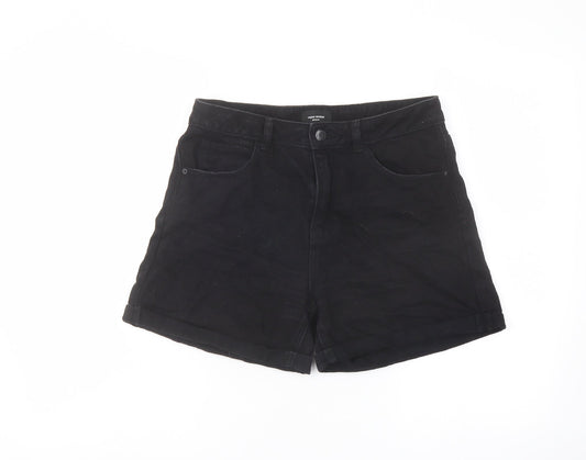 VERO MODA Womens Black Cotton Hot Pants Shorts Size M L5 in Regular Button