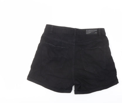 VERO MODA Womens Black Cotton Hot Pants Shorts Size M L5 in Regular Button