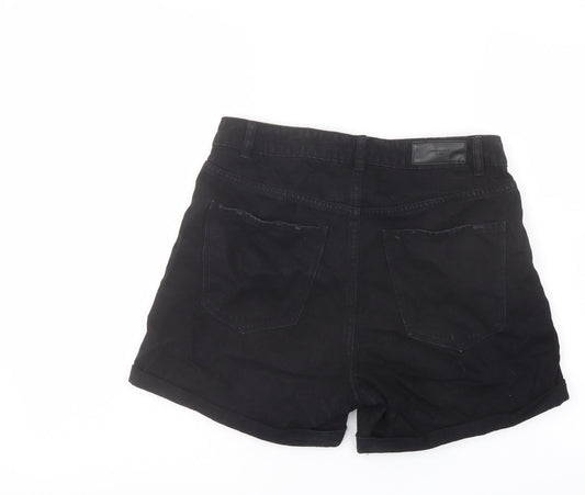 VERO MODA Womens Black Cotton Hot Pants Shorts Size M L5 in Regular Button