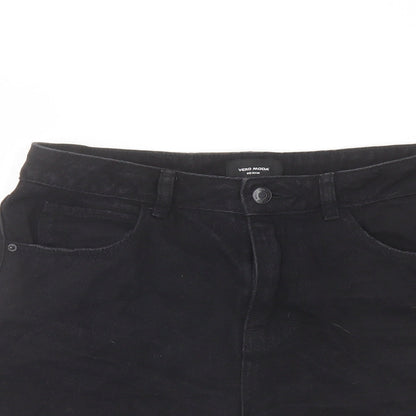 VERO MODA Womens Black Cotton Hot Pants Shorts Size M L5 in Regular Button