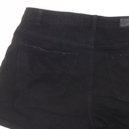 VERO MODA Womens Black Cotton Hot Pants Shorts Size M L5 in Regular Button