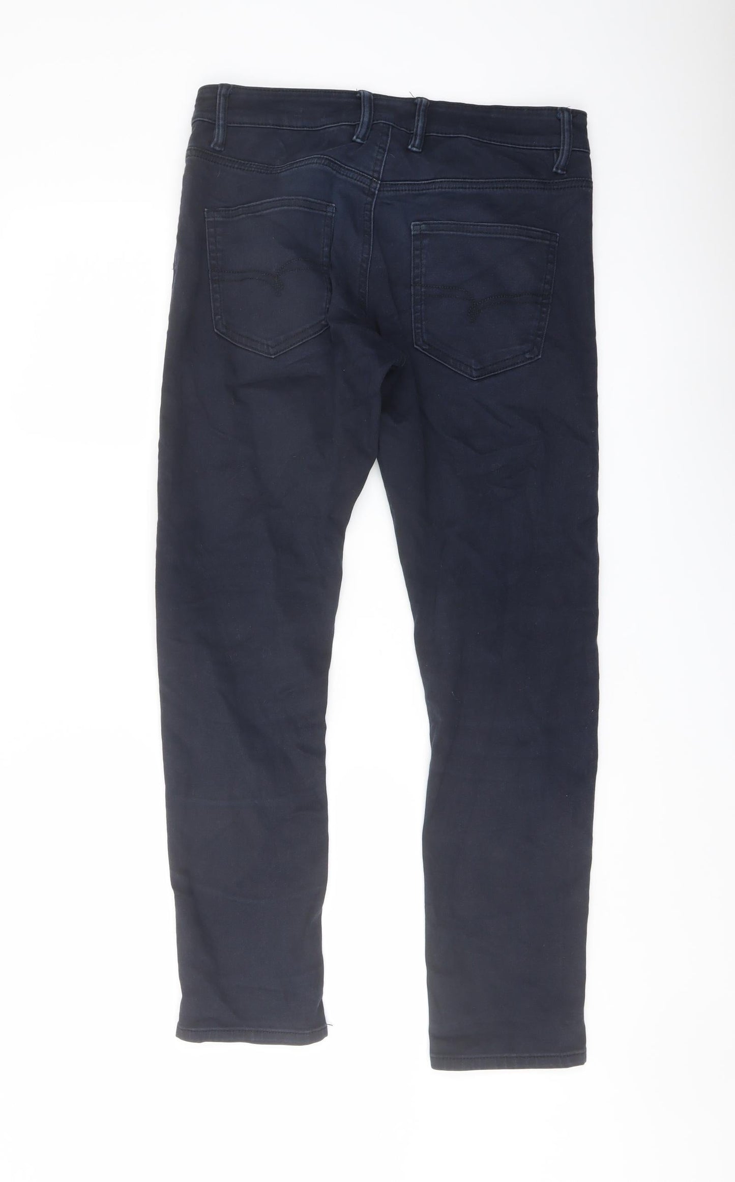 ext Mens Blue Cotton Skinny Jeans Size 32 in L28 in Regular Button