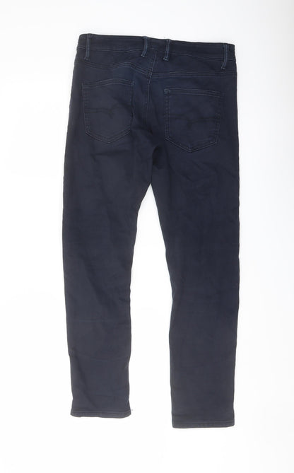 ext Mens Blue Cotton Skinny Jeans Size 32 in L28 in Regular Button