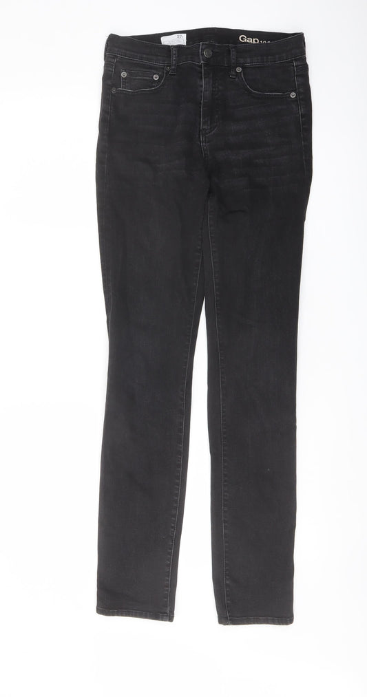Gap Womens Black Cotton Skinny Jeans Size 27 in L32 in Regular Button