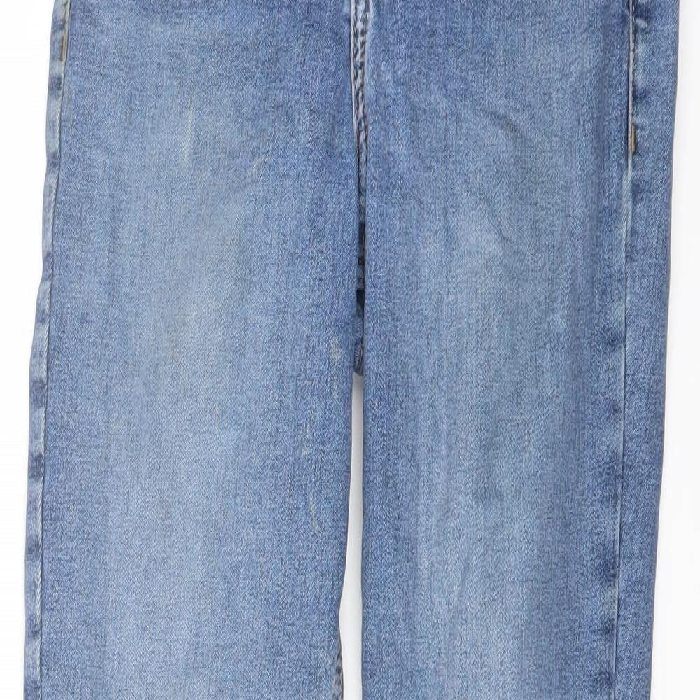 Topshop Womens Blue Cotton Skinny Jeans Size 24 in L25 in Regular Button