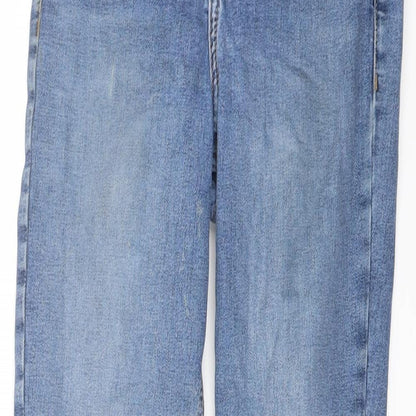 Topshop Womens Blue Cotton Skinny Jeans Size 24 in L25 in Regular Button