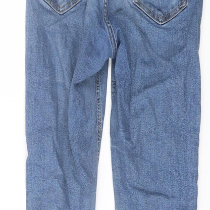 Topshop Womens Blue Cotton Skinny Jeans Size 24 in L25 in Regular Button