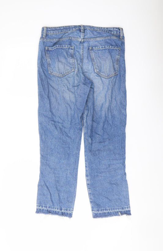 FOREVER 21 Womens Blue Cotton Straight Jeans Size 28 in L25 in Regular Button