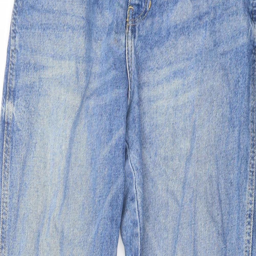 FOREVER 21 Womens Blue Cotton Straight Jeans Size 28 in L25 in Regular Button