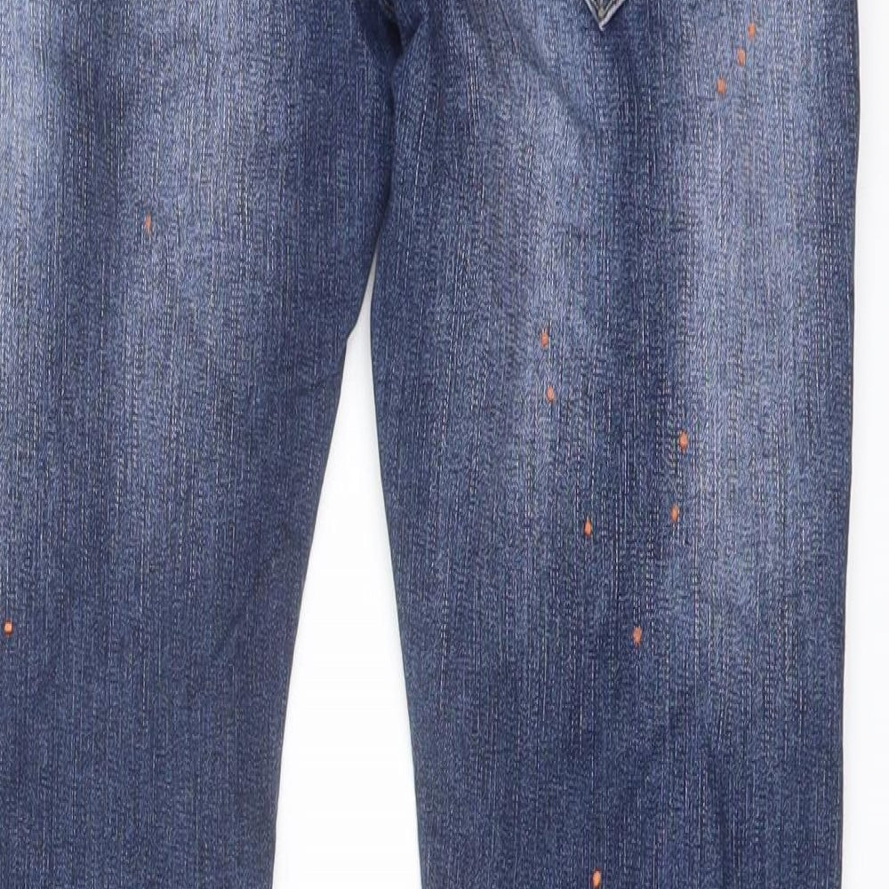 Kings Will Denim Mens Blue Cotton Skinny Jeans Size 28 in L29 in Regular Button