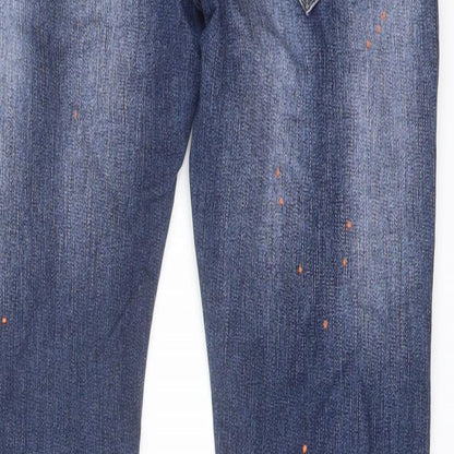 Kings Will Denim Mens Blue Cotton Skinny Jeans Size 28 in L29 in Regular Button