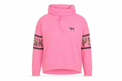 PINK Womens Pink Spotted Polyester Pullover Sweatshirt Size S Pullover