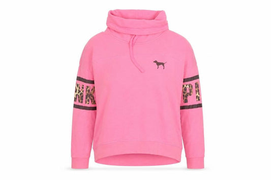 PINK Womens Pink Spotted Polyester Pullover Sweatshirt Size S Pullover