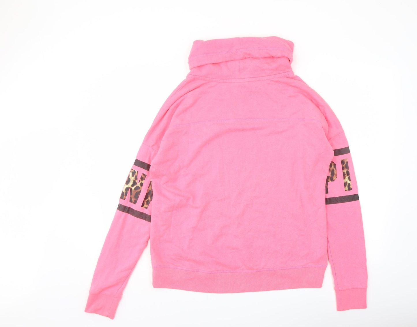 PINK Womens Pink Spotted Polyester Pullover Sweatshirt Size S Pullover