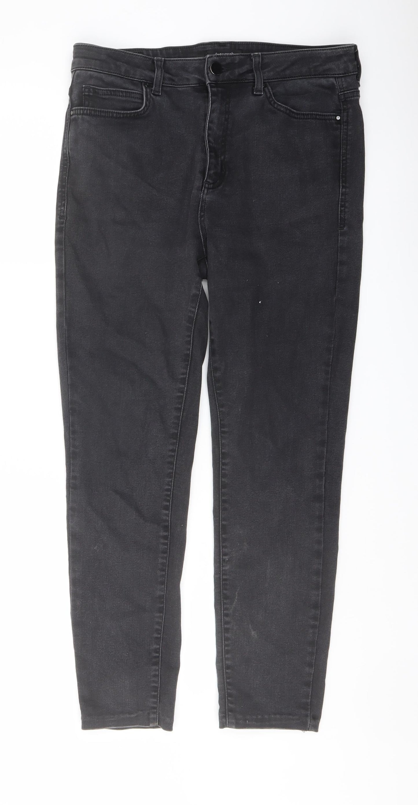 Autograph Womens Grey Cotton Skinny Jeans Size 30 in L26 in Regular Button