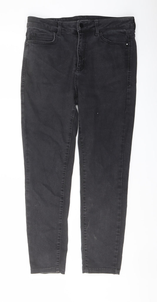 Autograph Womens Grey Cotton Skinny Jeans Size 30 in L26 in Regular Button