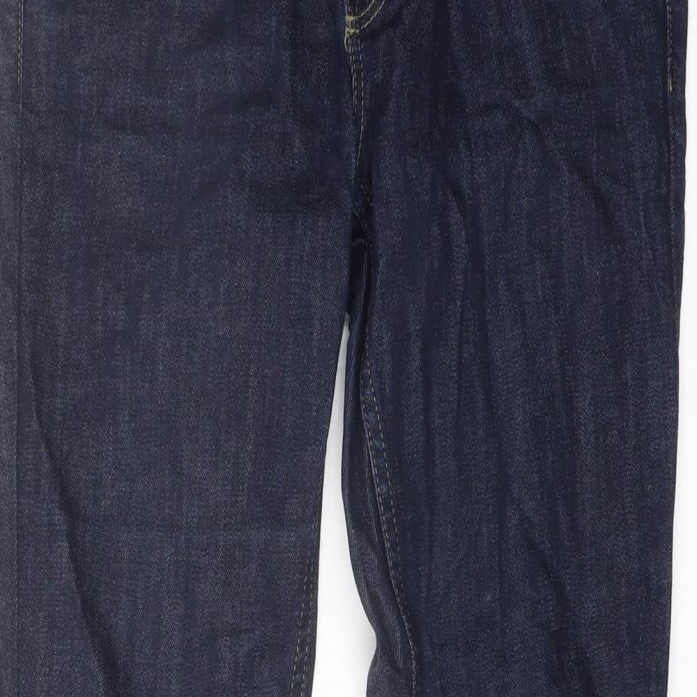 Topshop Womens Blue Cotton Straight Jeans Size 30 in L30 in Regular Button