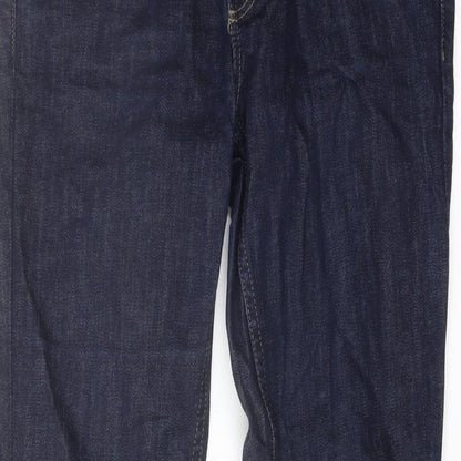 Topshop Womens Blue Cotton Straight Jeans Size 30 in L30 in Regular Button