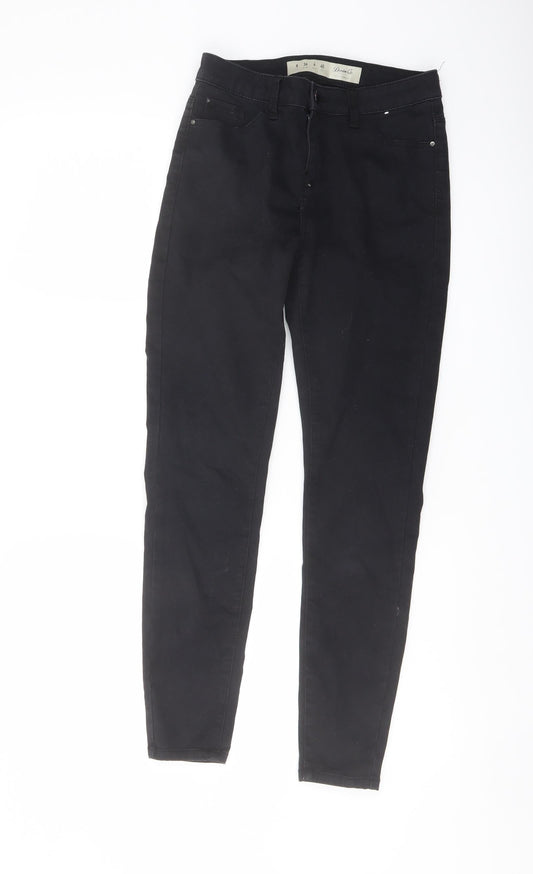Denim & Co. Womens Black Cotton Skinny Jeans Size 8 L27 in Regular Button