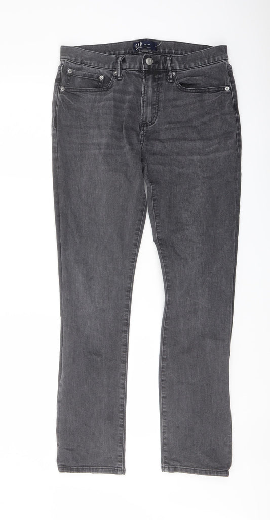 Gap Mens Grey Cotton Skinny Jeans Size 30 in L32 in Regular Button