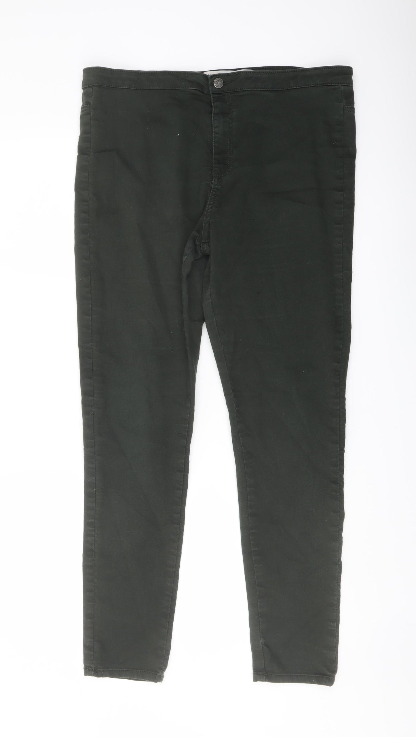 Denim & Co. Womens Green Cotton Jegging Jeans Size 16 L29 in Regular Button