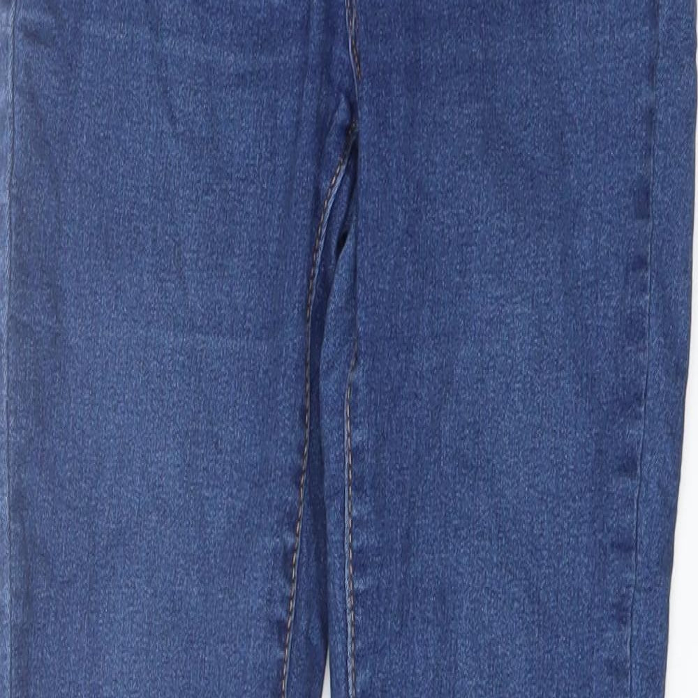 Denim & Co. Womens Blue Cotton Skinny Jeans Size 8 L27 in Regular Button