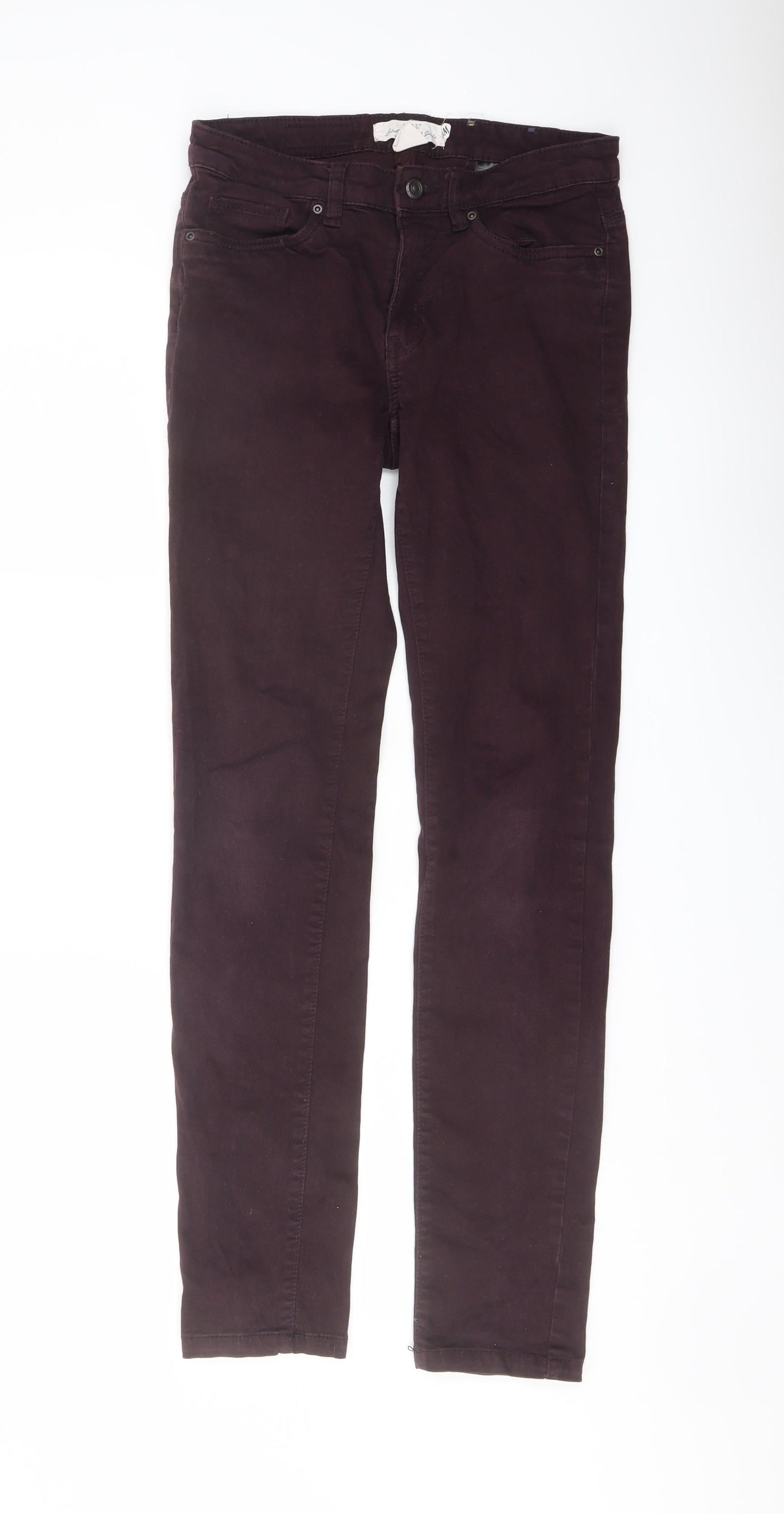 Womens UK Size 8 H&M Regular Fit Straight Purple Jeans