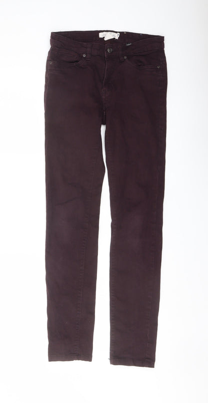 Womens UK Size 8 H&M Regular Fit Straight Purple Jeans