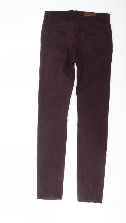 Womens UK Size 8 H&M Regular Fit Straight Purple Jeans