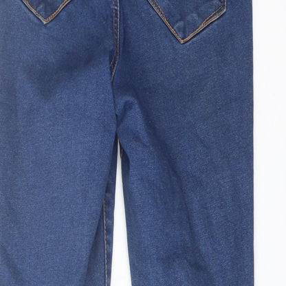 Denim & Co. Womens Blue Cotton Jegging Jeans Size 8 L26 in Regular Button