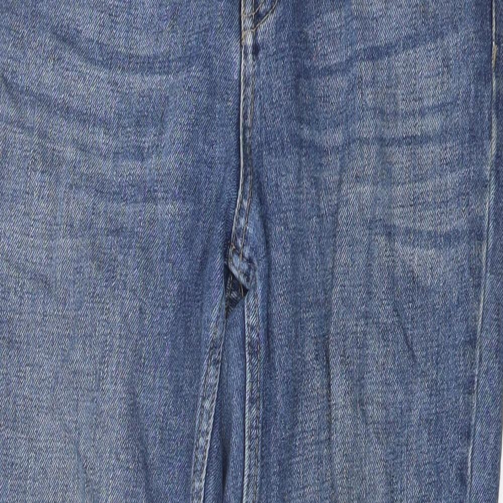Topshop Womens Blue Cotton Mom Jeans Size 26 in L30 in Regular Button