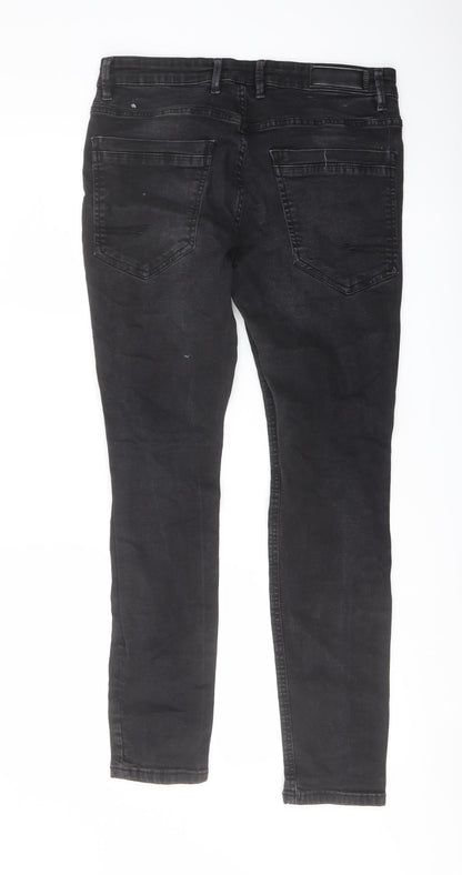 Mens UK Size 30 in RESERVED Regular Fit Straight Black Jeans