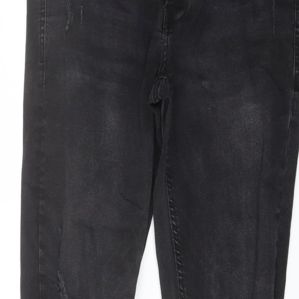 Mens UK Size 30 in RESERVED Regular Fit Straight Black Jeans