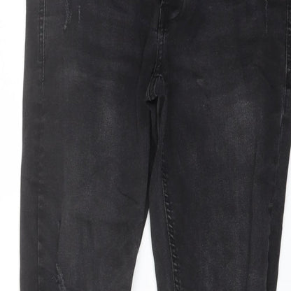 Mens UK Size 30 in RESERVED Regular Fit Straight Black Jeans