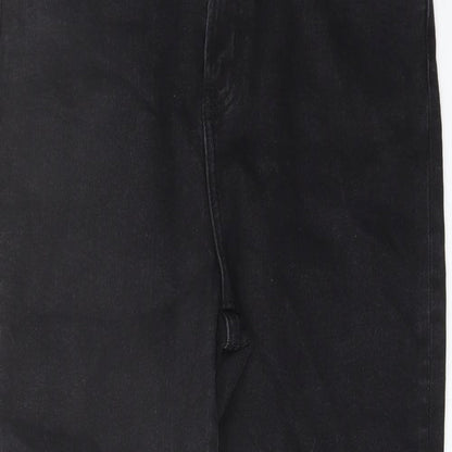 Denim & Co. Womens Black Cotton Mom Jeans Size 12 L27 in Regular Button