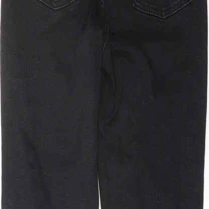 Denim & Co. Womens Black Cotton Mom Jeans Size 12 L27 in Regular Button
