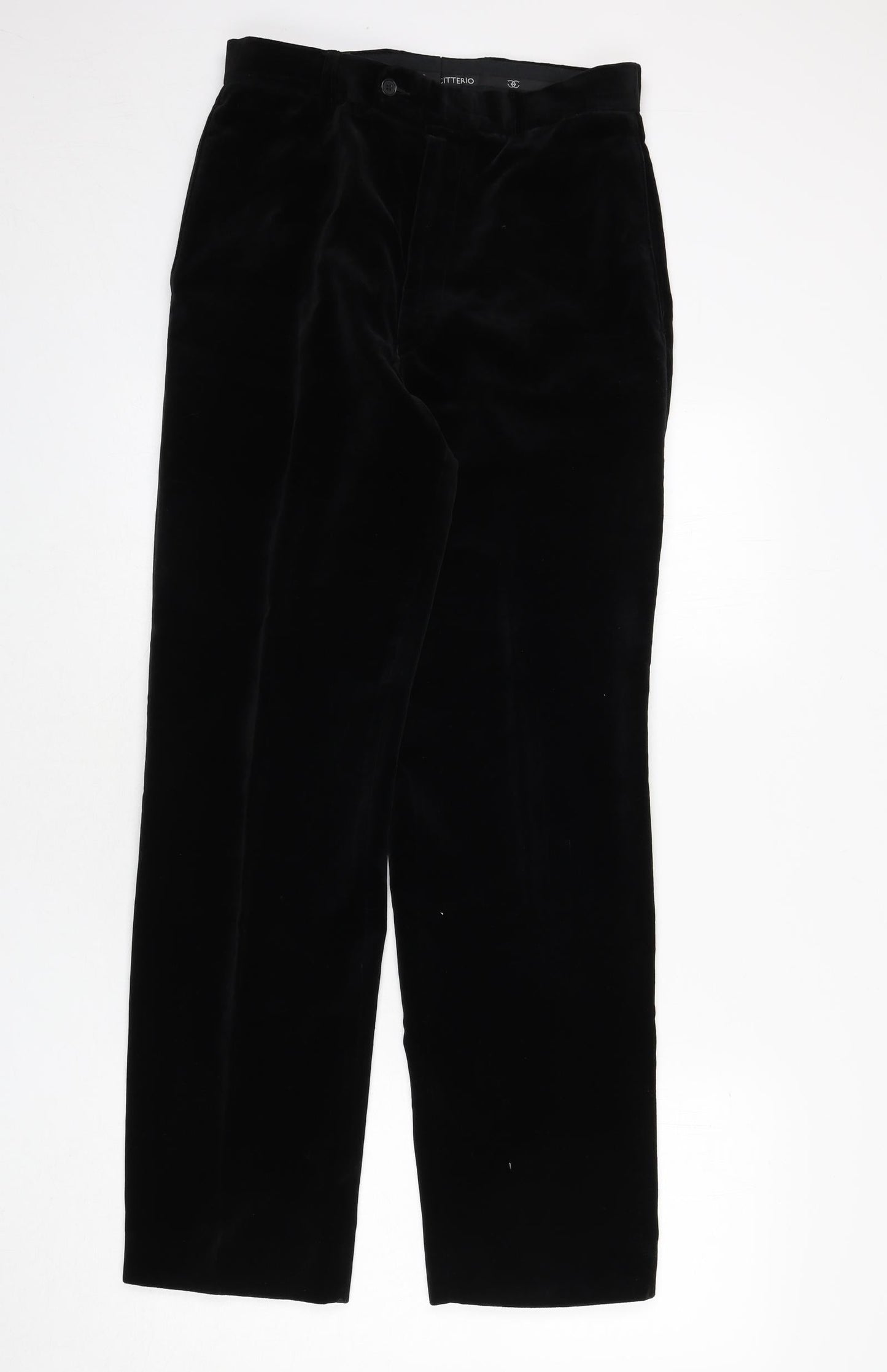 Mens UK Size 30 in Ciro Citterio Regular Fit Dress Pants Black Trousers