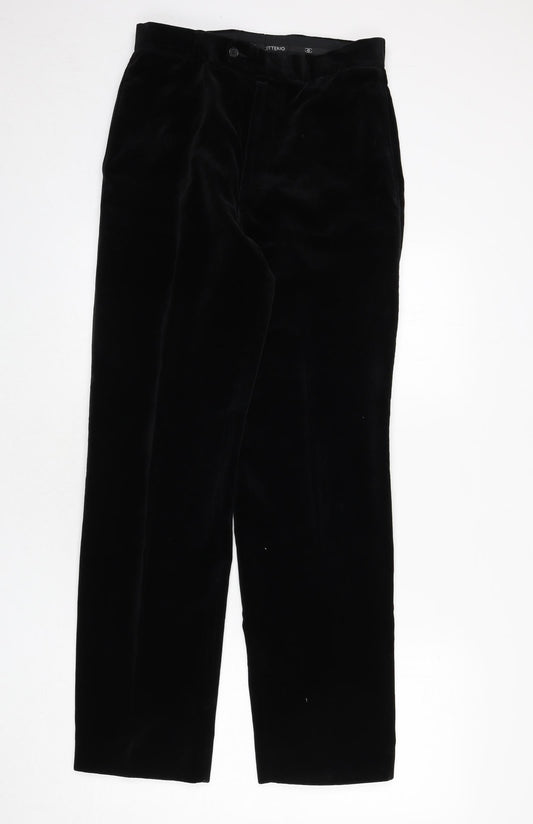 Mens UK Size 30 in Ciro Citterio Regular Fit Dress Pants Black Trousers