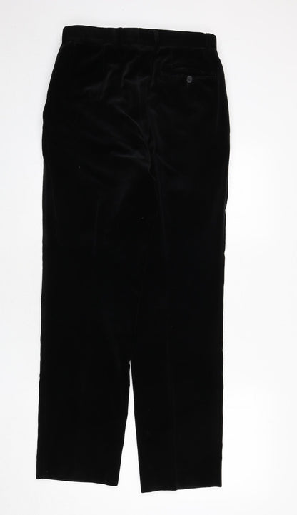 Mens UK Size 30 in Ciro Citterio Regular Fit Dress Pants Black Trousers