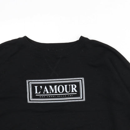 New Look Womens Black Polyester Pullover Sweatshirt Size 10 Pullover - L'Amour Paris