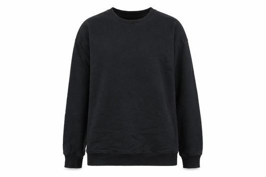 Front view of ASOS women’s black 100% cotton pullover sweatshirt, size UK 6, pullover