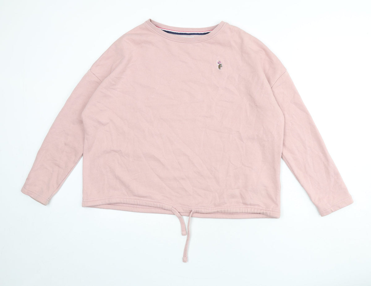 US Polo Assn. Womens Pink Cotton Pullover Sweatshirt Size S Pullover