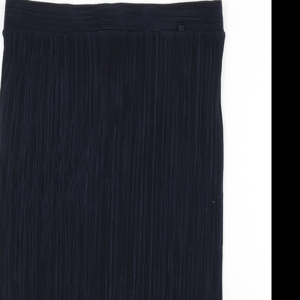 Per Una Womens Blue Polyester Bandage Skirt Size 12