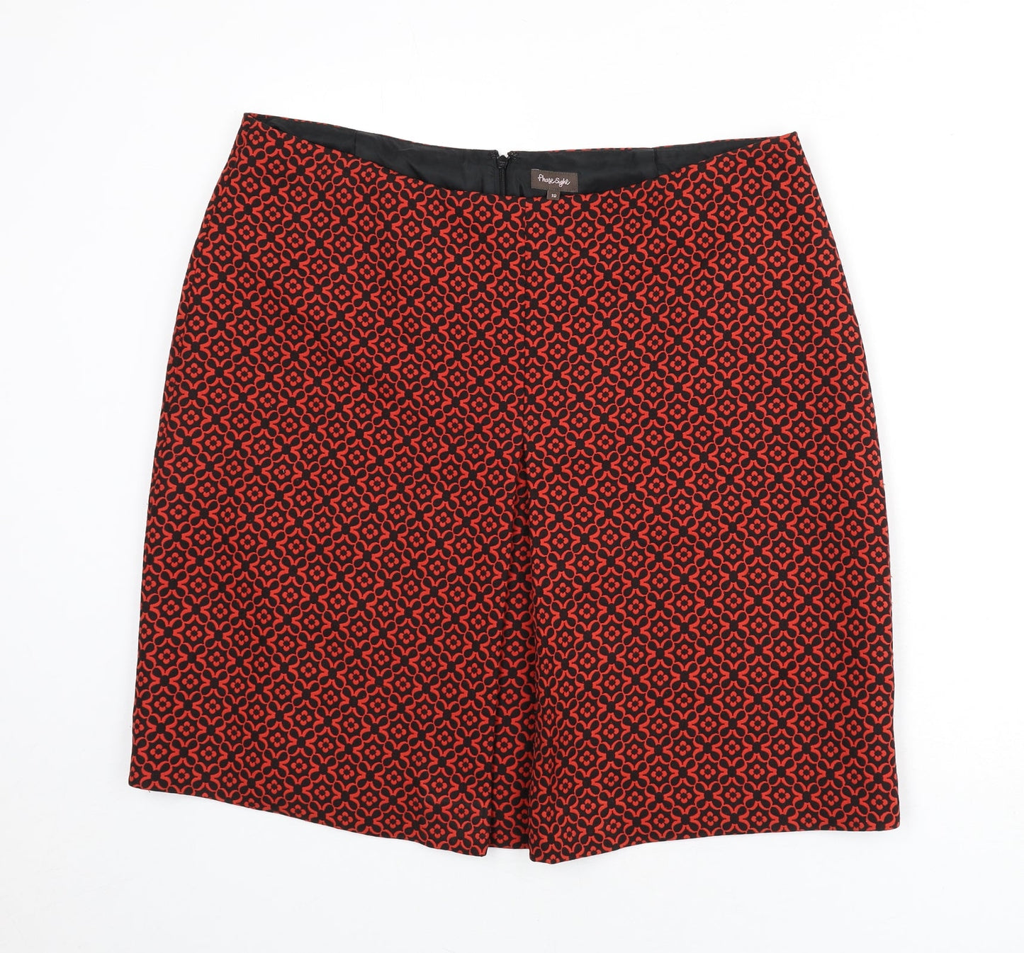 Phase Eight Womens Orange Geometric Polyester A-Line Skirt Size 18 Zip