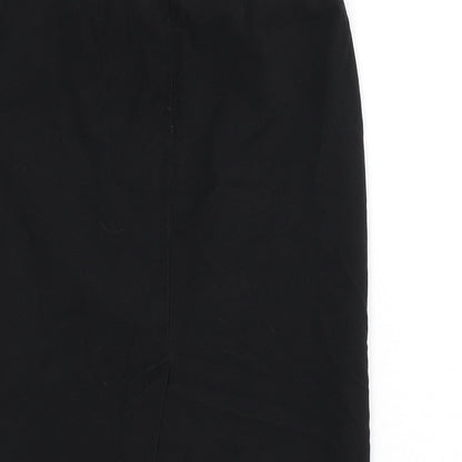 BHS Womens Black Polyester Straight & Pencil Skirt Size 12 Zip - Slit