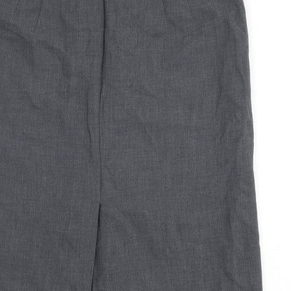St Michael Womens Grey Polyester Straight & Pencil Skirt Size 18 Zip - Slit